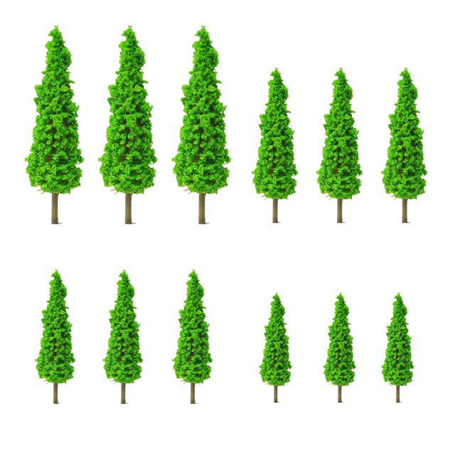 12pcs mini árbol decoración artificial planta decoración jardín paisaje suministro (verde)