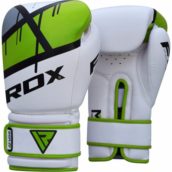 RDX F7 Leather Boxing Gloves, 14oz, Green