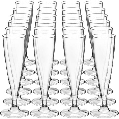 

DecorRack 24 Champagne Flutes Disposable Plastic Champagne Glasses