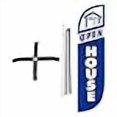 thumbnail image 2 of LookOurWay Feather Flag Set - 5ft Tall Advertising Banner Flag with Pole Kit and X-Stand for Business Promotion - Open House Sign for Real Estate Advertising, Blue, 2 of 2