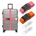 thumbnail image 1 of Uxcell 2 Pcs Correas de Equipaje para Maletas de 20-30 Pulgadas, Correa de Conector de Equipaje Ajustable con Hebilla de Contraseña y Etiqueta para Maleta de Viaje Rosa/Naranja, 1 of 7