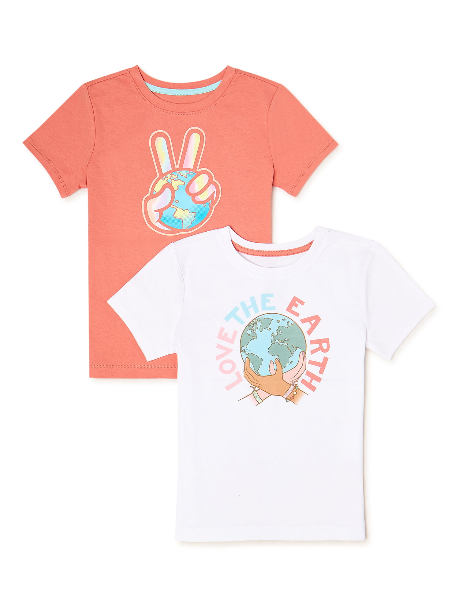Girls Earth Day Graphic T-Shirts, 2-Pack, Sizes 4-18 - Walmart.com