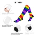 thumbnail image 6 of Pride Rainbow Flag Compression Socks for Women Men Circulation Graduated Supports Socks for Running Athletic Sports, 6 of 8