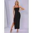 thumbnail image 4 of DARING DIVA Spaghetti Strap Bodycon Sleeveless Casual Slit Maxi Dress XS Black, 4 of 6