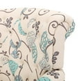 thumbnail image 6 of Noble House Greggory White and Blue Floral Fabric Tufted Chair, 6 of 14