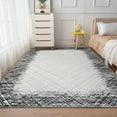 thumbnail image 6 of Garvee 9'x12' Washable Large Area Rug, Modern Abstract Bordered Rug Non-Slip Stain-Resistant Soft Accent Rugs Carpet for Living Room Bedroom Home Office, Gray, 6 of 7