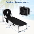 thumbnail image 3 of Gymax 2PCS Tanning Chair w/4-Position Adjustable Backrest Face Arm Holes & Pocket, 3 of 9