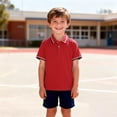 thumbnail image 2 of Polo Shirts for Boys Red Girls Short Sleeve Shirts Uniform Shirt Summer Casual Breathable Tween 11-12 Years Boy Clothes, 2 of 4
