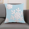 thumbnail image 4 of Adornos navideños, regalos navideños, cojín con bordado de copos de nieve, funda de cojín navideña para sala de estar, funda de almohada navideña de algodón., 4 of 6