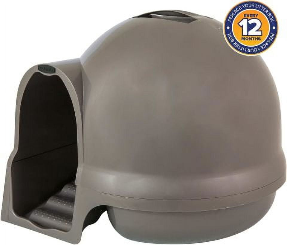 Petmate Booda Clean Step Cat Litter Box Dome, Brushed Nickel