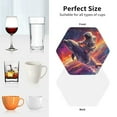 thumbnail image 6 of Pofeuu Astronaut Dolphin Print Coasters for Drinks, 4Pack PU Leather Coasters, Bar Drink Coasters for Tabletop Protection, Furniture from Damage-Hexagon, 6 of 6