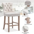 thumbnail image 3 of Cvortll Farmhouse Kitchen Island Stools Set of 2, Velvet Tufted Upholstered Counter 27.2'' Height Bar Stools with Back and Footrest, 3 of 5