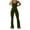 Green, variant on Women's Flare Jumpsuits Sleeveless Suqare Neck Crunch Butt Backless Bell Bottom Yoga Rompers Bootcut Workout Bodysuits