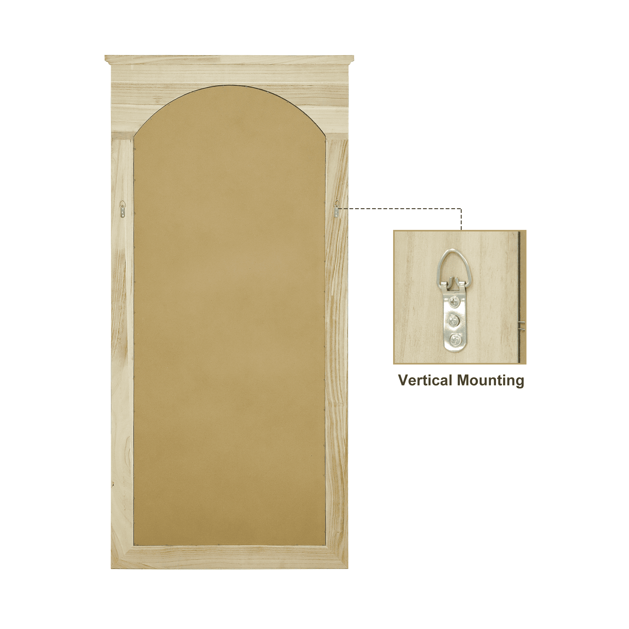 71"x35" Wood Arched Full Length Mirror Carved Floor Standing Mirror,Walnut