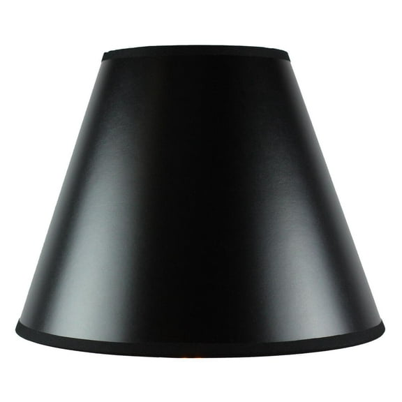 7x18x12" SLIP UNO FITTER Bold Black Parchment with True Gold Lining Hard Back Empire Lampshade