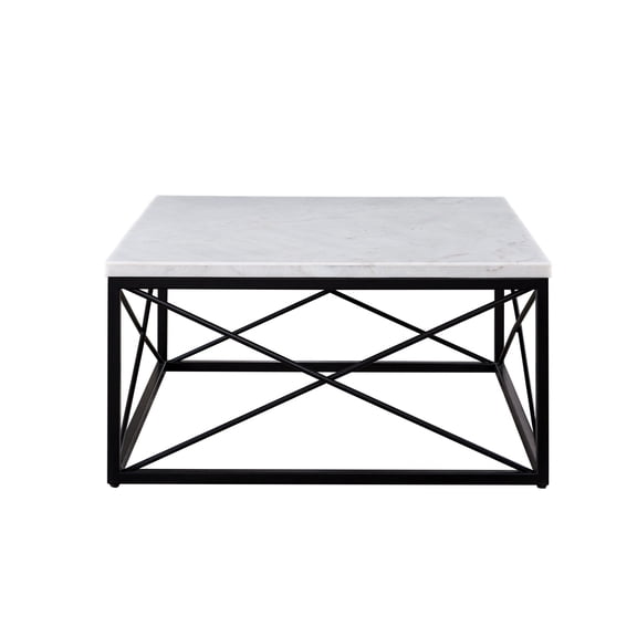 Steve Silver Skyler White Marble Top Square Cocktail Table