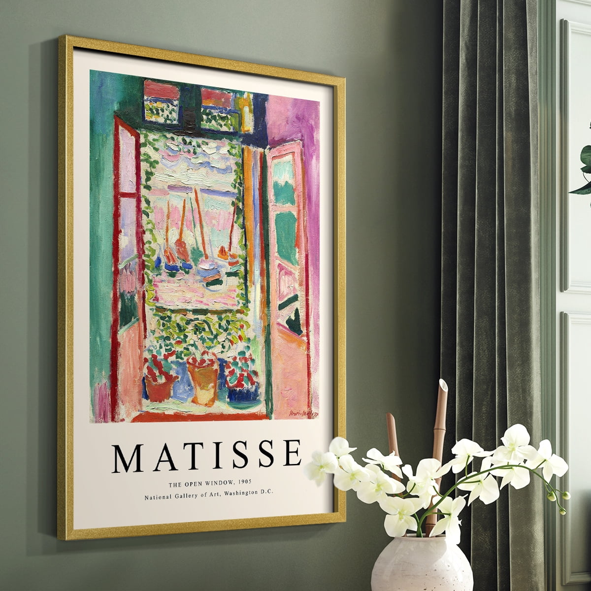 Matisse CXCVII Framed Print in Gold Solid Wood 11 x 14 Framed Print
