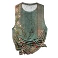 thumbnail image 4 of ICHUANYI Clearance Women's Sleeveless Summer Casual Tops Round Neck Printing Sleeveless Vest Tops(Green, XXL) ICHUANYI WER2023081506149, 4 of 5