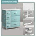 thumbnail image 4 of YYEAN Dresser with 7 Drawers - Furniture Storage Chest for , Teens, Nursery, Playroom, Clothes, Toys - Steel Frame, Wood Top, Tie-dye Fabric Bins-Pastel Aqua, 4 of 8