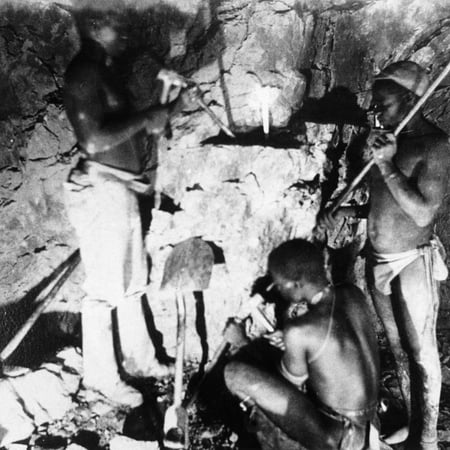 Basuto miners in De Beers diamond mines, Kimberley, South Africa, c1885. Artist: Anon Print Wall Art By