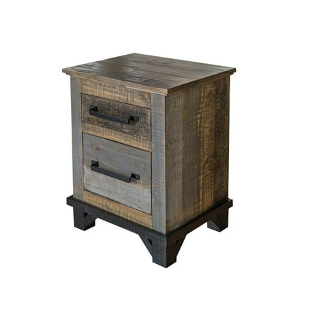 HomeRoots 27 Brown Two Drawer Nightstand