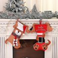 thumbnail image 3 of Mini calcetines navideños, decoración colgante para árbol de Navidad, bolsa de regalo de dulces de Papá Noel, nuevo (marrón) (2 unidades), 3 of 5