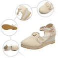 thumbnail image 5 of Hessimy Women Buckle Sandals Platform Wedge Sandals Fashion Versatile Braided Buckle Breathable Wedge Sandals Womens Sandals(Beige,8), 5 of 6