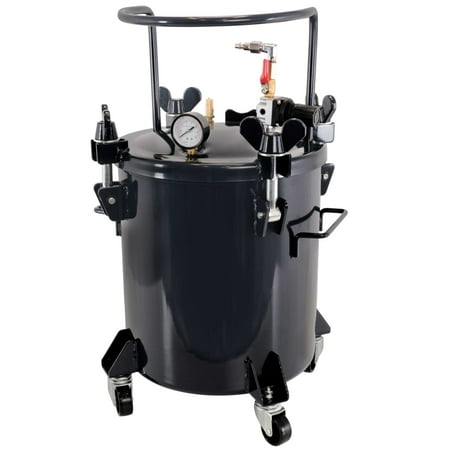 5 Gallon (20 Liters) Pressure Pot Tank for Resin Casting - Heavy Duty Powder Coated Pot with Air Tight Clamp On Lid  Caster Wheels  Regulator  Gauge - Use for Curing Resin in Casting Molds