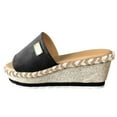 thumbnail image 1 of Platform Wedge Sandals Espadrilles Slip on Slides Sandal for Women Bohemia Open Toe Summer Beach Outdoor Sandals, 1 of 5