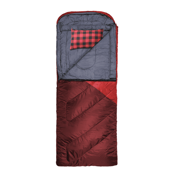 Teton Everyday Celsius XL 0°F Sleeping Bag – Cold-Weather Oversized Sleeping Bag with Mummy Hood, Draft Tubes & Easy Carry Duffel, Fits Adults up to 6'6" – Ruby Red