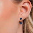 thumbnail image 3 of Gem Stone King 14K Yellow Gold Blue Sapphire Stud Earrings for Women | 3.40 Cttw | Gemstone September Birthstone | Round 6MM, 3 of 6