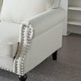 thumbnail image 6 of Nailhead Trim Living Room Sofa with Rolled arms, Linen-Textured Upholstery, Pocket-Spring seat Cushions, Supportive Coil core, Plush Back Pillows, Solid Wood and Iron Frame (Couch), 6 of 9