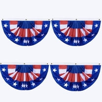 4 Pack American Pleated Fan Flag,USA Bunting Flag Patriotic Stars & Stripes Half Fan Banner for Indoor Outdoor Independence Day Decor,4th of July Outdoor Decorations,1.5 x 3 ft