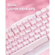 GravaStar Mercury K1 75% Wireless Mechanical Keyboard, Gasket Mount, 8000mAh Battery, Kailh Cherry Pink Linear Switches, RGB Lighting - Sakura Pink