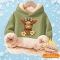 thumbnail image 2 of Kids Highland Cow Sweatshirt- Soft Lined Christmas Sweatshirts with Highland Cow Print, Cozy Warm Kids Jacket Top for Winter Outdoor Play and Holiday Activities, 2 of 5