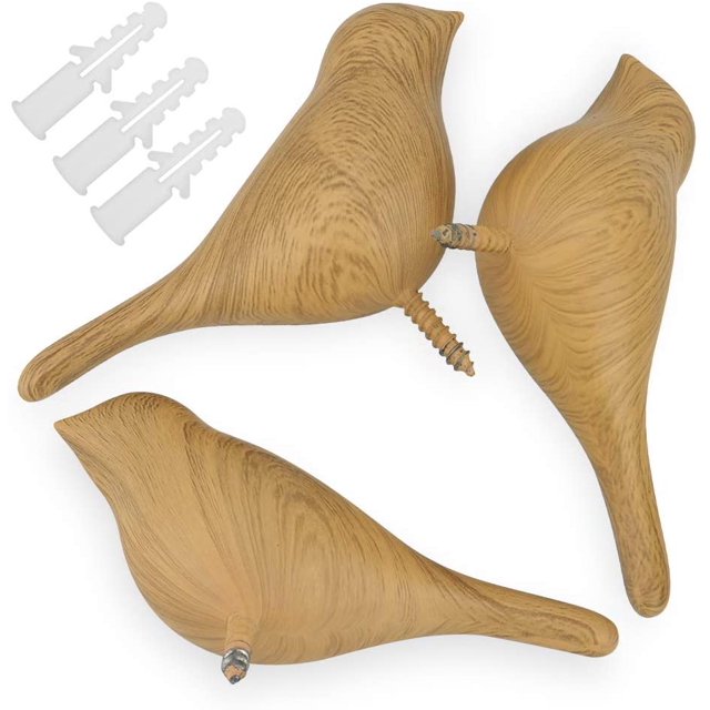 Ganchos decorativos para pared de pájaros, decoración de pared del dormitorio, ganchos para puerta, ganchos para abrigos 3D, ganchos individuales, ganchos para abrigos de regalo de resina, 3 uds. Rojo Verde