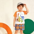 thumbnail image 2 of Kaprioy Boys Summer Outfits Baby Boy Summer Clothes 3T 4T 5T 6T 7T Toddler Boy Outfits Dinosuar Shirt Shorts Set, 2 of 8