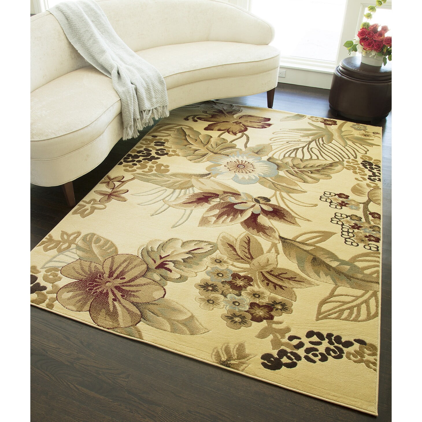 Rugs America Isle Cream Floral Area Rug - 5' x 8'