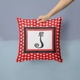 thumbnail image 2 of Carolines Treasures CJ1012-JPW1414 Letter J Initial Monogram Red Black Polka Dots Decorative Canvas Fabric Pillow, 2 of 4