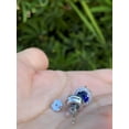 thumbnail image 5 of Gaspara Round Cut Blue Sapphire Halo Earrings Birthday Gift For Women's 925 Sterling Silver, 5 of 5