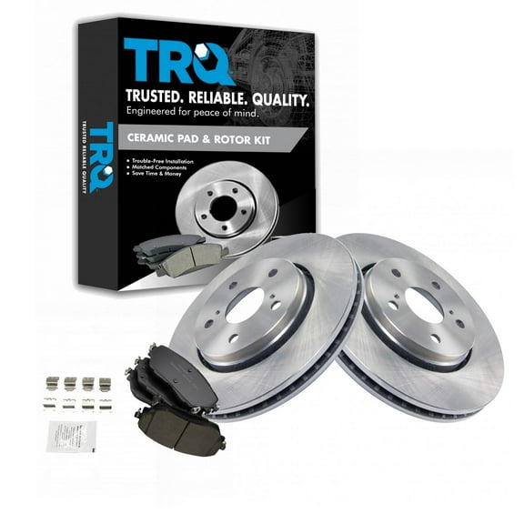TRQ Front Brake Pad & Rotor Kit Brake Pads Brake Rotor Ceramic Vented Fits Select 2018-2021 Toyota C-HR