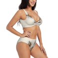 thumbnail image 2 of Kdxio Brown Cat Cartoon Print Women's 2 Piece High Waisted Wrap Spaghetti Strap Summer Swimsuit Bikini Set-X-Large, 2 of 7