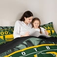 thumbnail image 5 of jejeloiu Rugby Football Game Full Size Comforter Sets,Green Yellow Bedding Sets For Boys Kids Reversible 3-Piece, 5 of 8