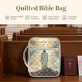 thumbnail image 6 of Xoenoiee Cross Mountain Print Quilted Bible Cover for Women Men, Zippered Organizer Bag for Study Supplies Accessories Journals Church Carrying Book Carrying Case with Handle, 6 of 7