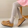 thumbnail image 2 of Ixbnca Girls Cable Knit Tights Stretchy Footed Leggings with Bows Cute Long Stockings Winter Warm Pantyhose, 2 of 6