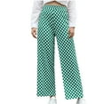 thumbnail image 3 of WRKEKC Women's Check Print Wide Leg Capri Pants Casual Ankle Length Elastic Waist for Summer & Street Style, 3 of 7