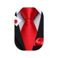 thumbnail image 1 of Set de corbata extra larga Barry.Wang 150 cm de seda roja, 1 of 7