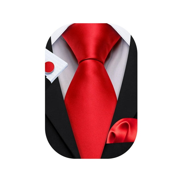 Set de corbata extra larga Barry.Wang 150 cm de seda roja
