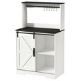 thumbnail image 5 of mwptoo Buffet Cabinet,Storage Cabinet with Sliding Barn Door, Coffee Bar for Dinning Room, Kitchen, Hallway, and Living Room (Black & White), 5 of 8