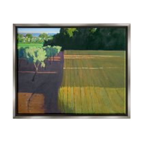 Stupell Industries Orderly Orchard Farm Land Vast Grassland Field Graphic Art Luster Gray Floating Framed Canvas Print Wall Art, Design by Ian Roberts